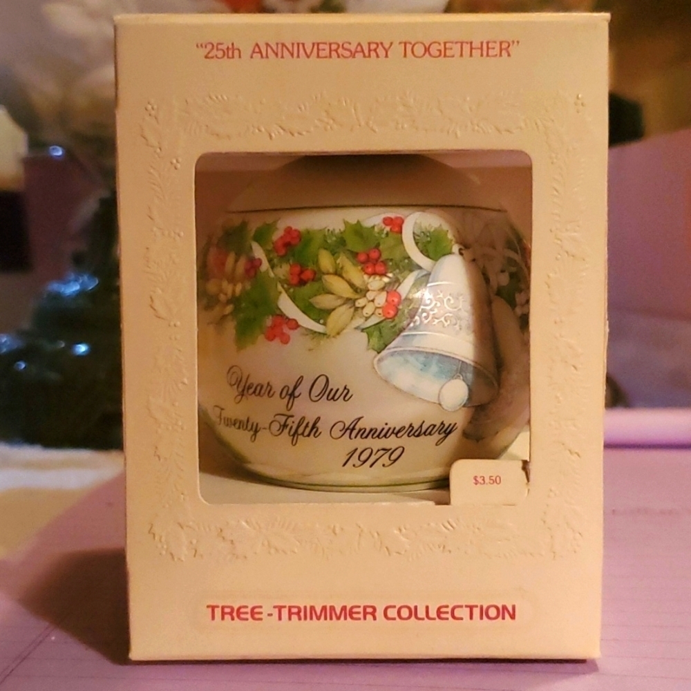 Vintage Christmas Tree Ornament 25th ANNIVERSARY TOGETHER